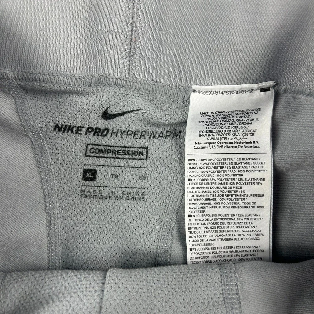 Nike Pro Aeroloft‎ Hyperwarm Tights Mens XL Gray Padded Compression 810383-012